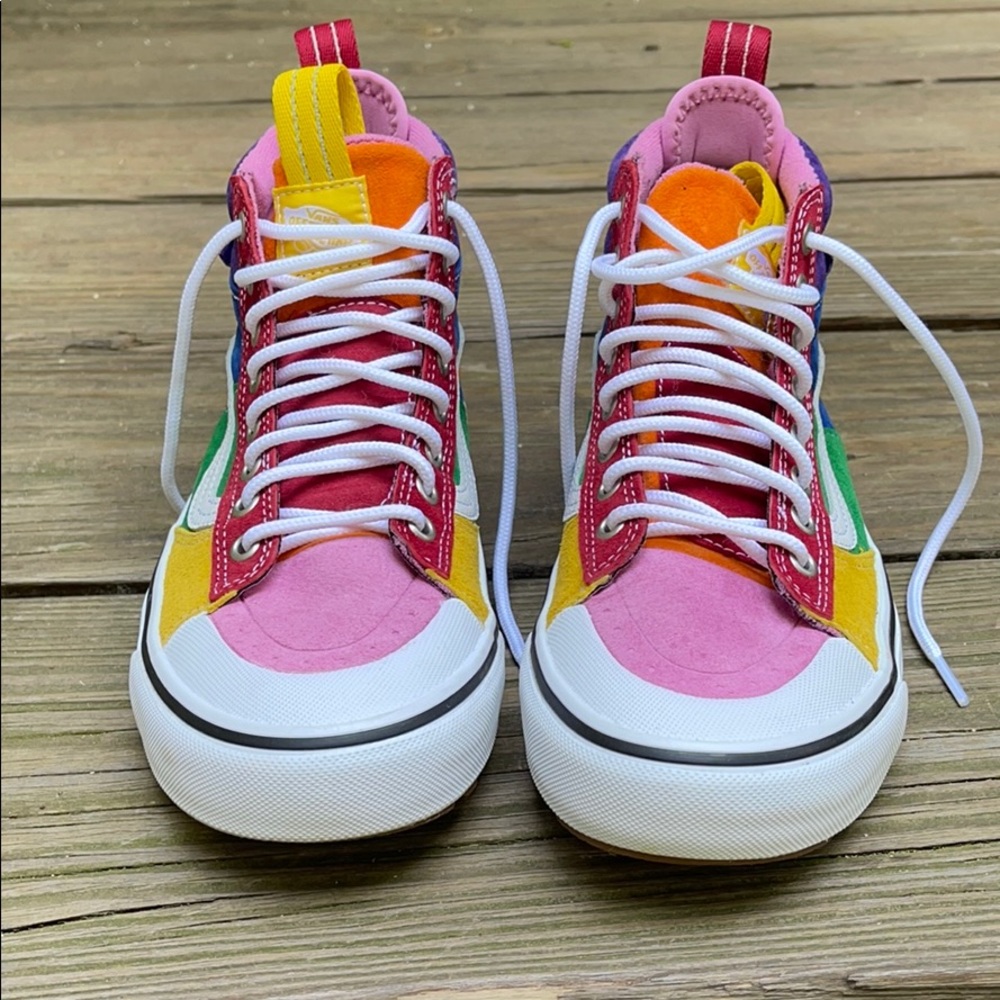 Vans rainbow color block shoes